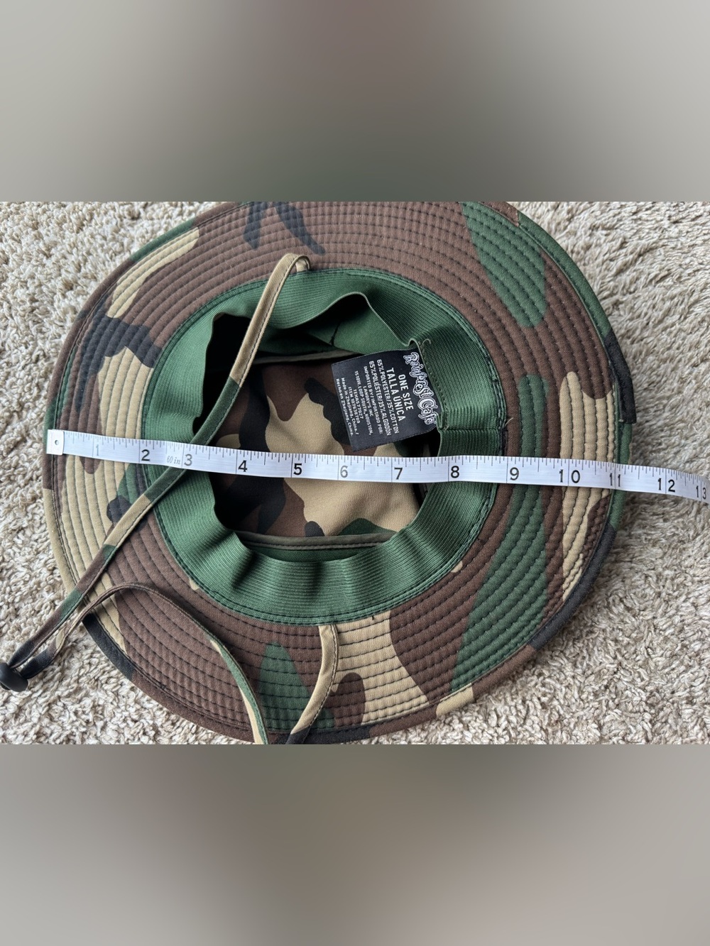 Rainforest Cafe Kids Camo Boonie Safari Hat One Size Adjustable Chin Strap - Picture 6 of 7